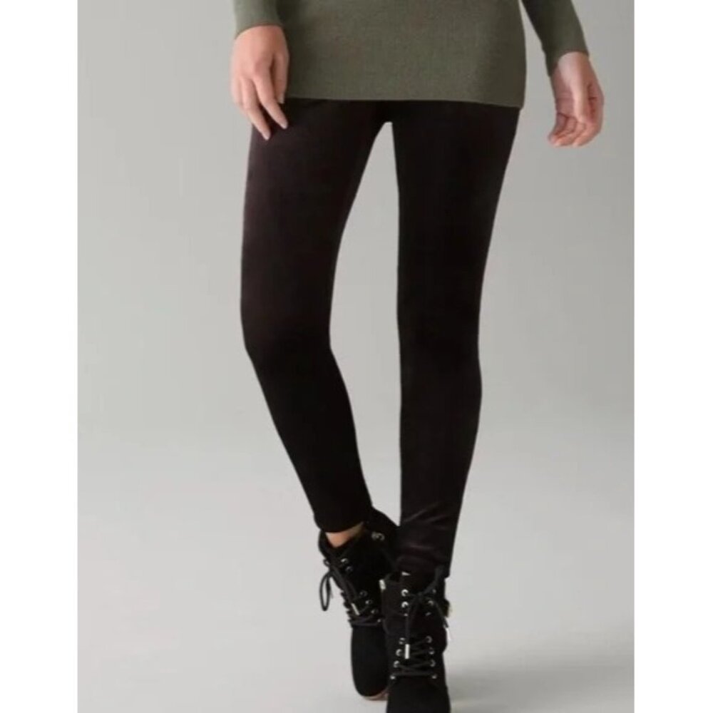 NWT White House Black Market Women's Runway Velvt Cord Blk Leggings Sz 0 Regular